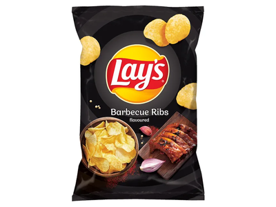 Grilyje keptų šonkauliukų skonio bulvių traškučiai LAY'S, 130 g