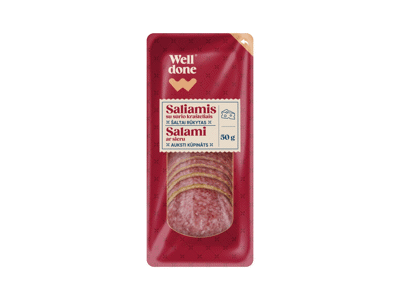 Saliamio griežinėliai su sūriu WELL DONE, 50 g