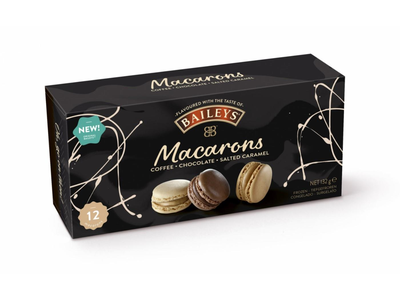 Šaldyti sausainiai Macaroons,Baileys šokolado, kavos ir karamelės skonio 12vnt, 132g