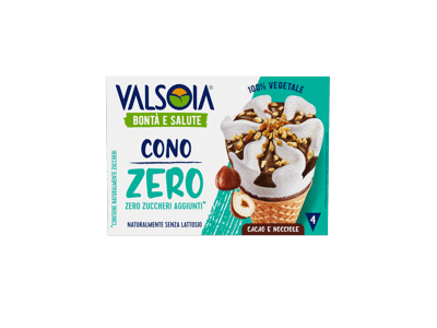 Augaliniai valgomieji ledai vafliniame ragelyje VALSOIA ZERO, 300 g