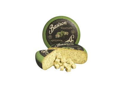 Puskietis sūris su meškiniais česnakais BASIRON, 50 %, 1 kg