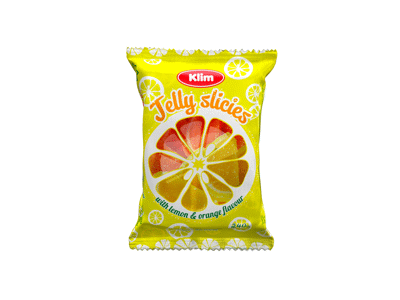 Želės saldainiai JELLY SLICES, citrinų ir apelsinų skonio, 240 g