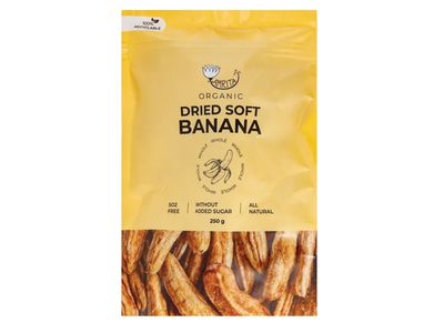 Ekologiški džiovinti minkšti bananai AMRITA, 250 g