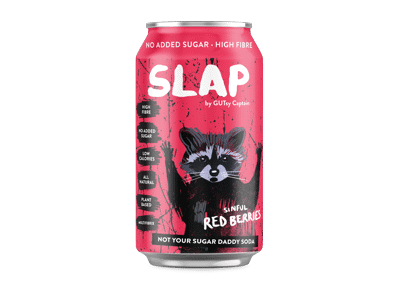 Raudonųjų uogų skonio skonio gėrimas su skaidulomis ir natūraliu saldikliu SLAP, 330 ml