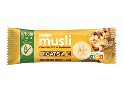 Batonėlis NESTLE MUSLI su pieniniu šokoladu ir bananais, 35 g