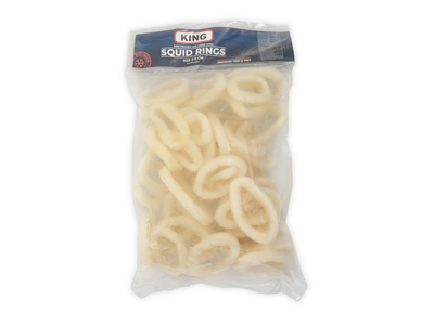 Šaldyti paprastojo didžiojo skraidkalmario žiedai, 30% glazūra,700g