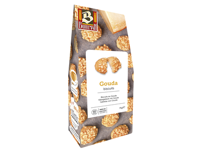 Sūrio sausainiai BUITEMAN, su brandintu Gouda sūriu, 75 g