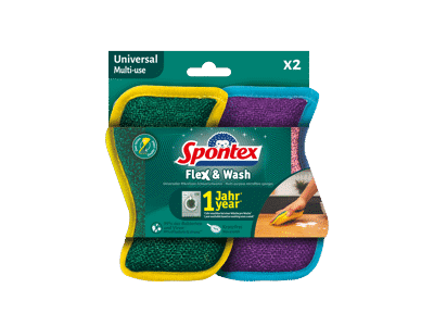 Daugiafunkcinės kempinėlės SPONTEX Flex & Wash, 2 vnt.