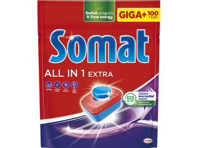 Daugiafunkcės indaplovių tabletės SOMAT All in One Extra, 100 vnt.