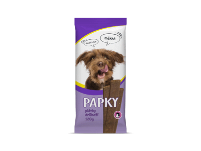 Baltyminės šunų lazdelės PAPKY kalakutienos griežinėliai, 120 g