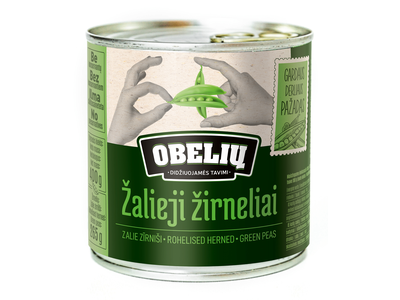 Konservuoti žalieji žirneliai OBELIŲ, 400g
