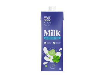 UAT pienas be laktozės WELL DONE, 1,5 % rieb., 1 l