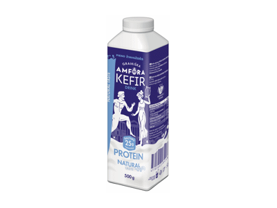 Kefyro gėrimas GRAIKIŠKA AMFORA PROTEIN,  2 % rieb., 500 g