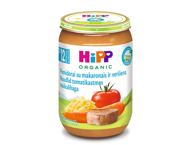 Ekol. makar. su veršiena HIPP, 12 mėn, 220 g