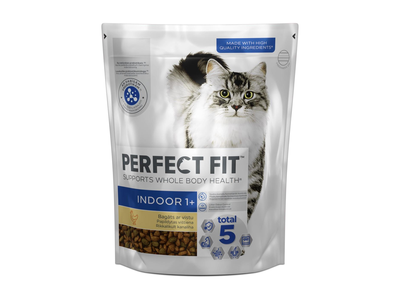 Sausas pašaras katėms PERFECT FIT, kambarinėms katėms, su vištiena, 750 g