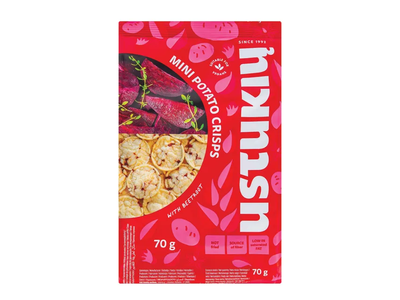 Mini bulvių trapučiai su burokėliais USTUKIŲ MALŪNAS, 70 g