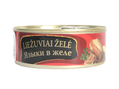 Konservuoti kiaulių liežuviai su želė, 240 g