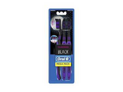 Dantų šepetėliai ORAL-B ROUNDER BLACK, 3 vnt., 3 vnt.