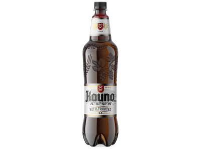 Alus KAUNO Nefiltruotas, 5%, 1 l, PET