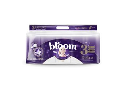 Tualetinis popierius BLOOM DELUXE, 3 sluoks., 10 ritinėlių, 10 vnt.