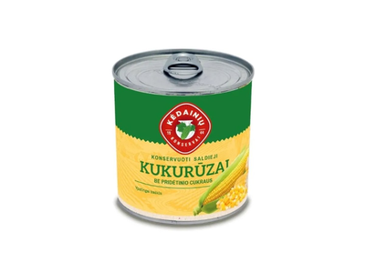 Konservuoti kukurūzai KĖDAINIŲ KONSERVAI, saldieji, 340 g