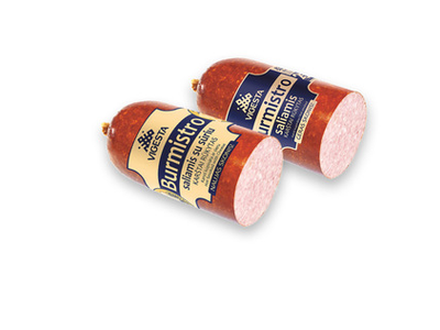 BURMISTRO karštai rūkytas saliamis (2 rūšių), 450 g