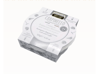 Tepamas parmigiano reggiano sūris CARPINELLO, su baltaisiais trumais, PDO, 125 g