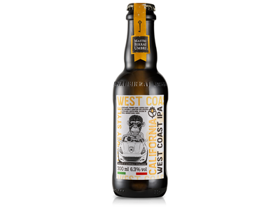 Alus MONKEY, California West Coast IPA, 6,3%, 0,308 l, butelis D