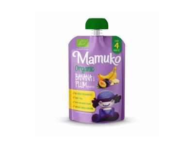 Ekologiška bananų ir slyvų MAMUKO tyrelė nuo 4 mėn., 100 g