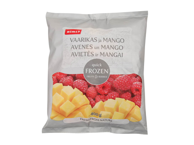 Greitai užšald. avietės ir mangai RIMI, 400 g