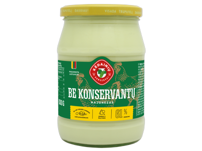 Majonezas KĖDAINIŲ Lietuviškas Be konservantų, 61% rieb., 630 g (M)