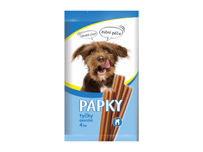 Baltyminės šunų lazdelės PAPKY dantims prižiūrėti, 103 g