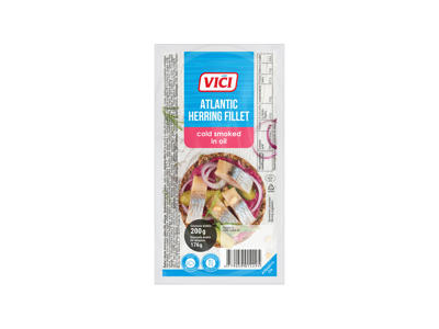 Šaltai rūkyta silkių filė VIČI aliejuje, 200 g