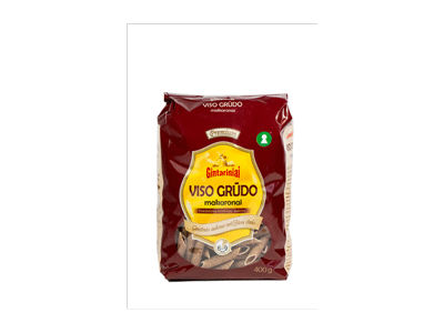 GINTARINIAI visų grūdo dalių makaronai (vamzdeliai), 400 g