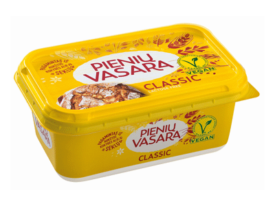 Pusriebis margarinas PIENIŲ VASARA, 40 % rieb., 400 g