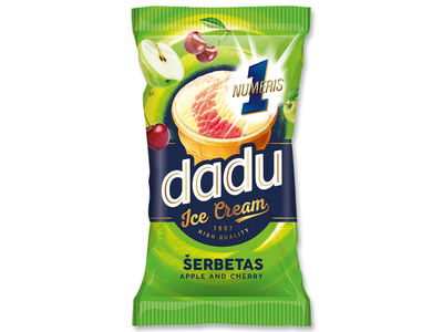 Šerbetas DADU, obuolių ir vyšnių skonio, 72 g