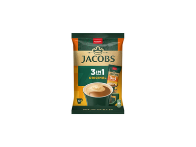 Tirpiosios kavos gėrimas JACOBS, 3in1, maiš., 10 vnt., 126 g