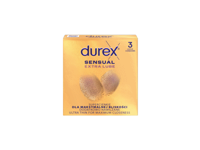 Prezervatyvai DUREX SENSUAL EXTRA LUBE, 3 vnt.