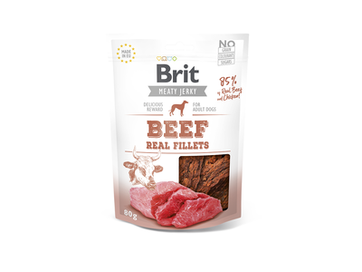 Skanėstas šunims BRIT CARE Jerky, Beef Real Fillets, 80 g