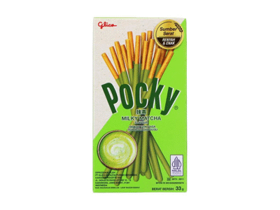 Lazdelės su žaliosios arbatos skonio glaistu POCKY, 33 g