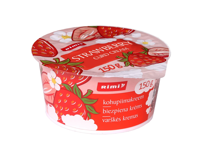 Varškės kremas su braškėmis RIMI, 6,1%, 150 g