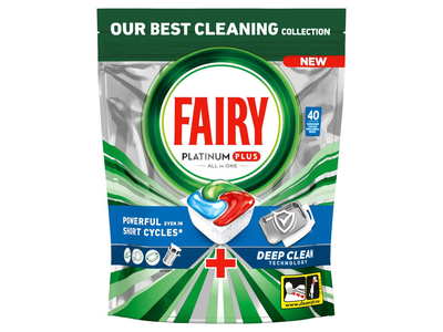 Automatinių indaplovių kapsulės FAIRY Platinum+ Deep Clean, 40vnt