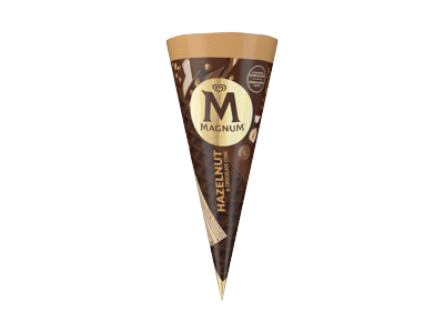 Valgomieji ledai MAGNUM, lazdynų riešutų ir šokolado skonio, 82 g