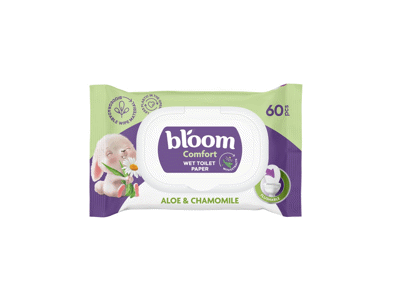 Drėgnos servetėlės BLOOM, ramun.,60vnt.