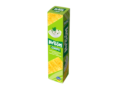 Bulvių traškučiai HROOM, jusotelėmis, grietinės ir žolelių skonio, 50 g