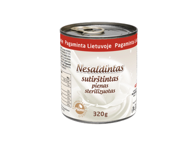 Steriliz. nesald. sutirštintas pienas MARKOMILK, 7,5 % rieb., 320 g