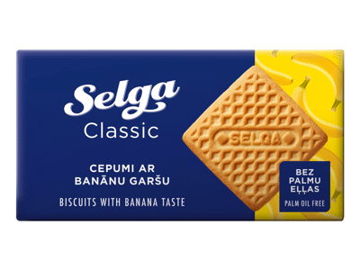 Sausainiai SELGA, bananų skonio, 180 g