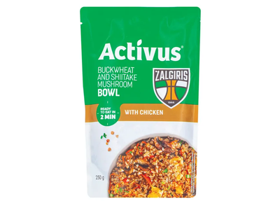 ACTIVUS & ŽALGIRIS grikiai su vištiena ir šitakių grybais, 250g