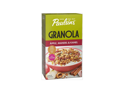 Granola PAULUNS su cinamonu ir obuoliais, 450 g