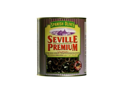 Alyvuogės PREMIUM SEVILLA, juodos, pjaustytos, 3 kg/ 1,56 kg